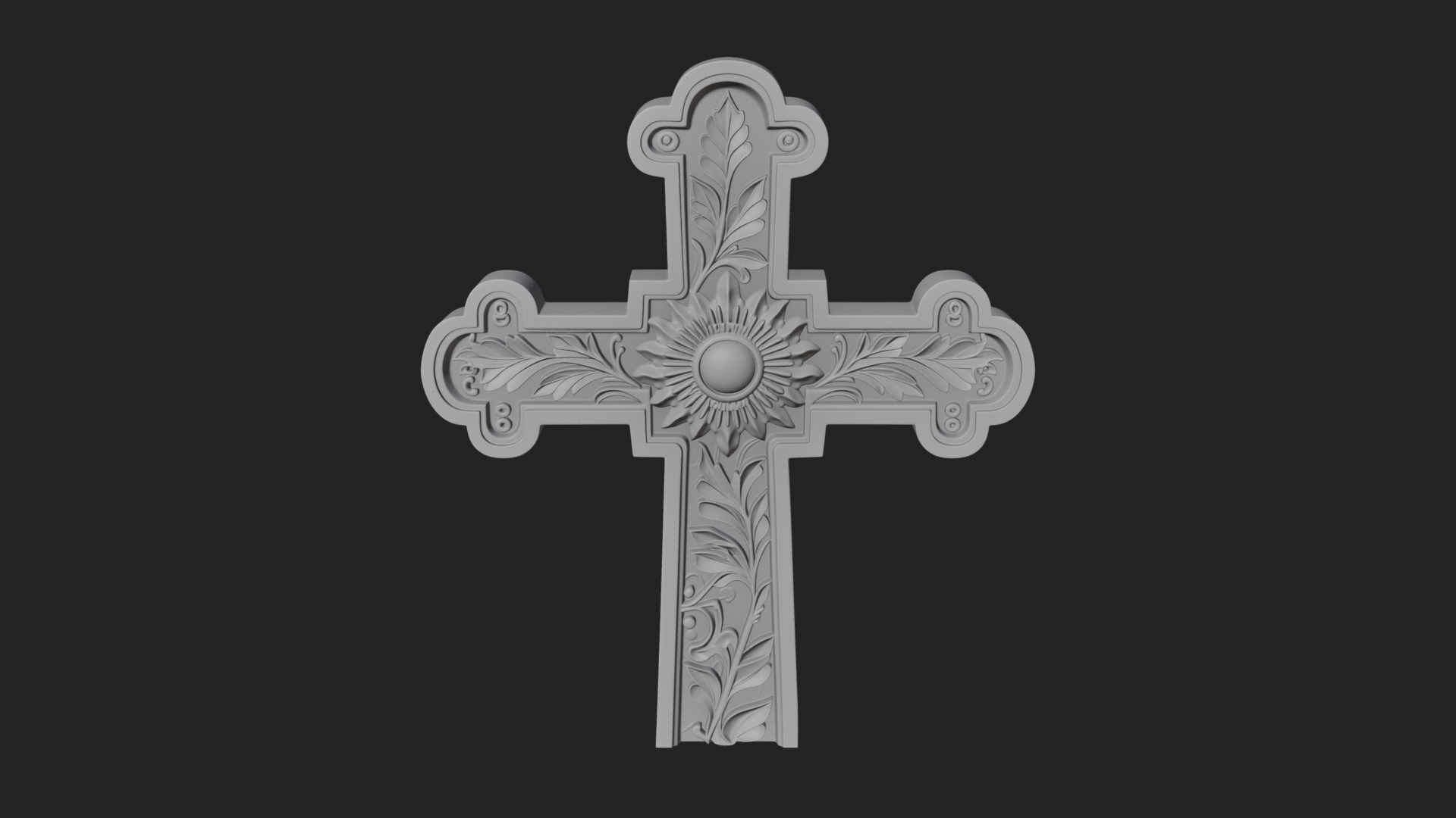 Carved Relief Wall Cross Design 95 3D Print Model 3D Model