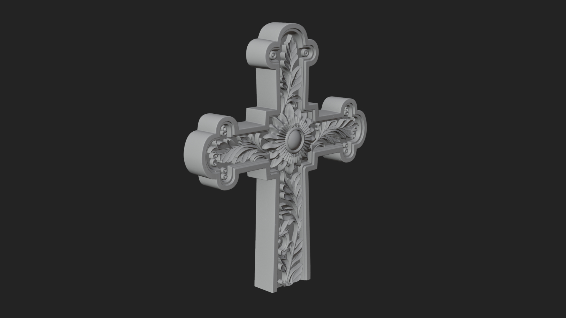 Carved Relief Wall Cross Design 95 3D Print Model 3D Model