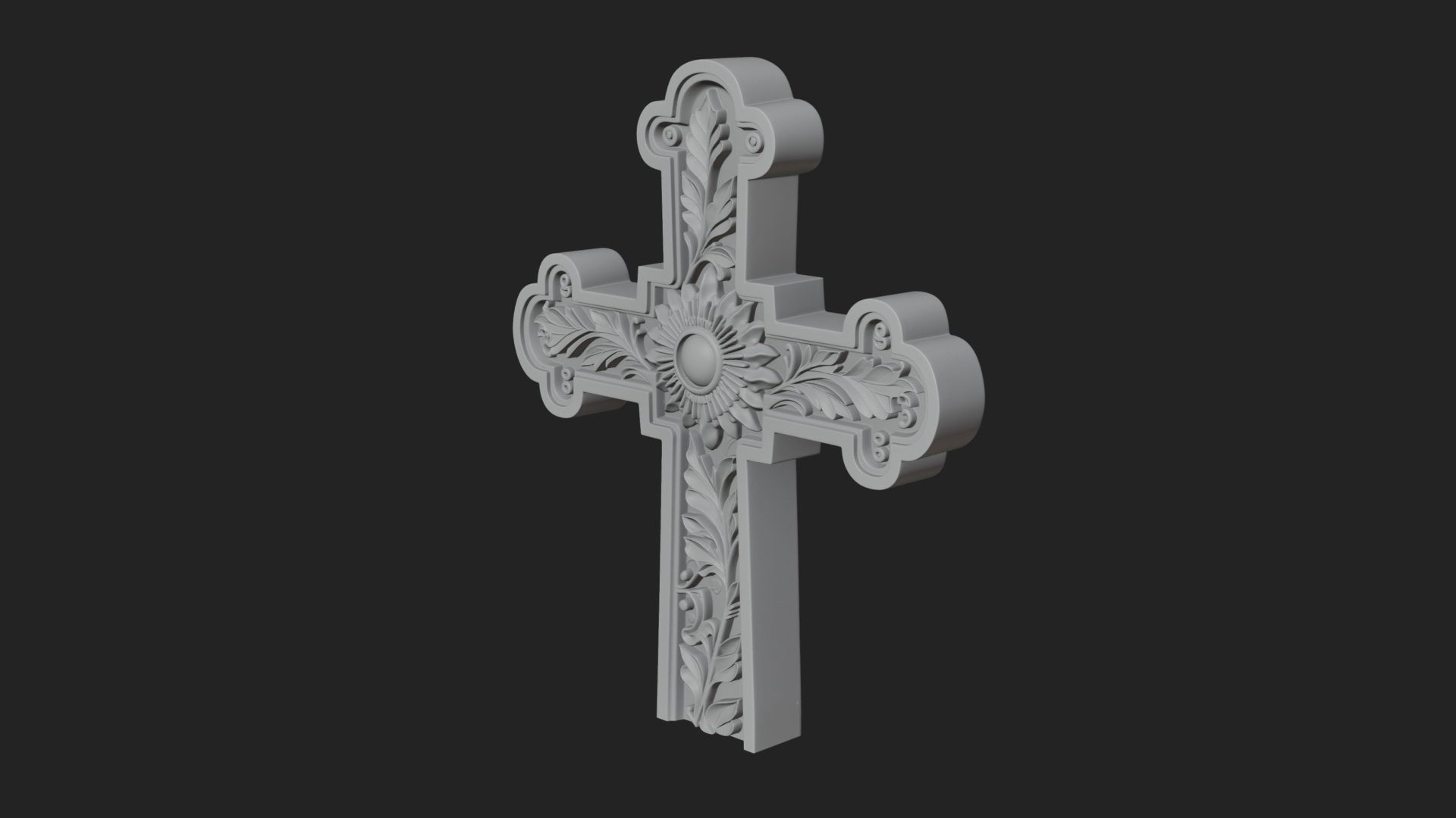 Carved Relief Wall Cross Design 95 3D Print Model 3D Model