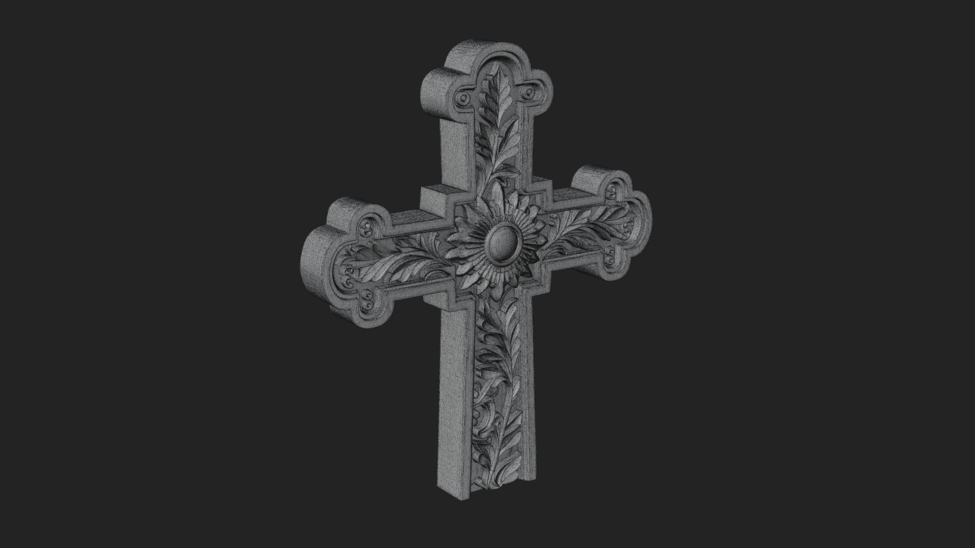 Carved Relief Wall Cross Design 95 3D Print Model 3D Model