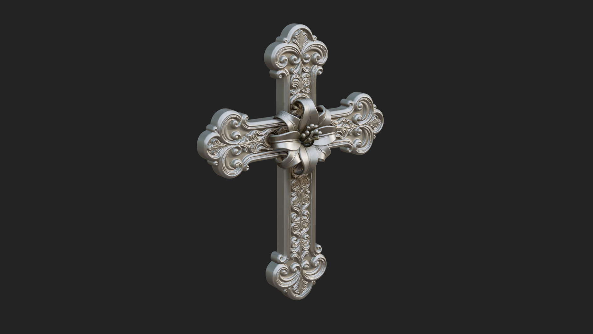 Carved Relief Wall Cross Design 96 3D Print Model 3D Model