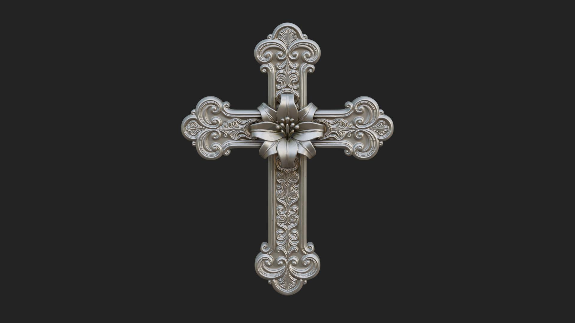 Carved Relief Wall Cross Design 96 3D Print Model 3D Model