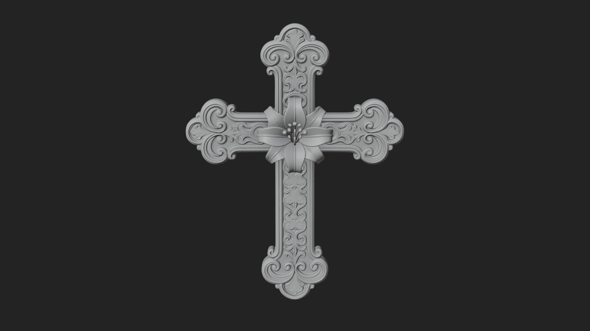 Carved Relief Wall Cross Design 96 3D Print Model 3D Model