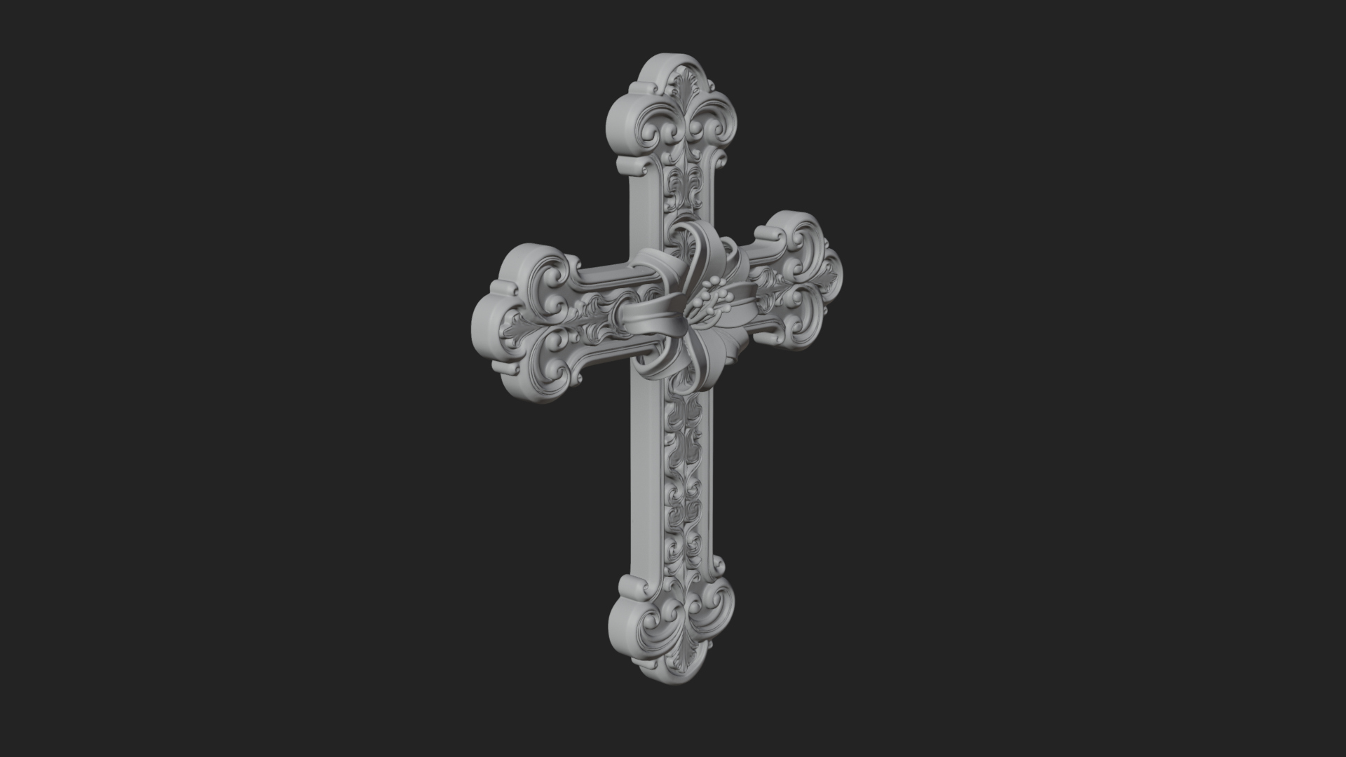 Carved Relief Wall Cross Design 96 3D Print Model 3D Model