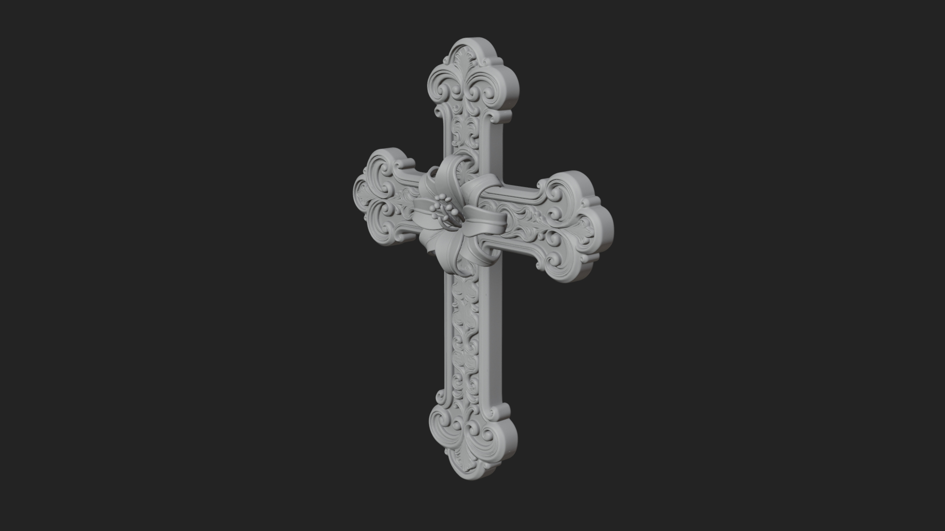 Carved Relief Wall Cross Design 96 3D Print Model 3D Model