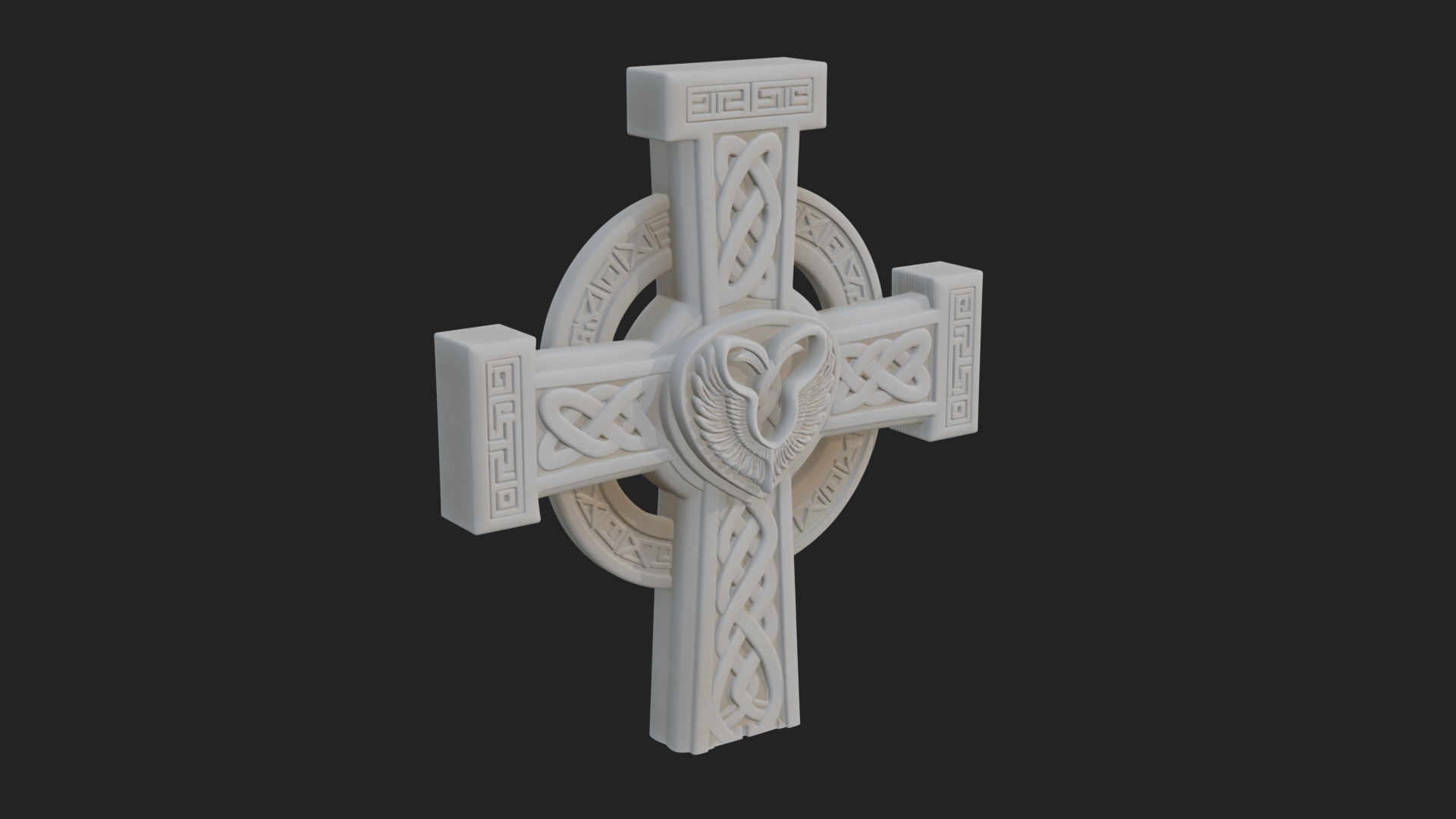 Carved Relief Wall Cross Design 97 3D Print Model 3D Model
