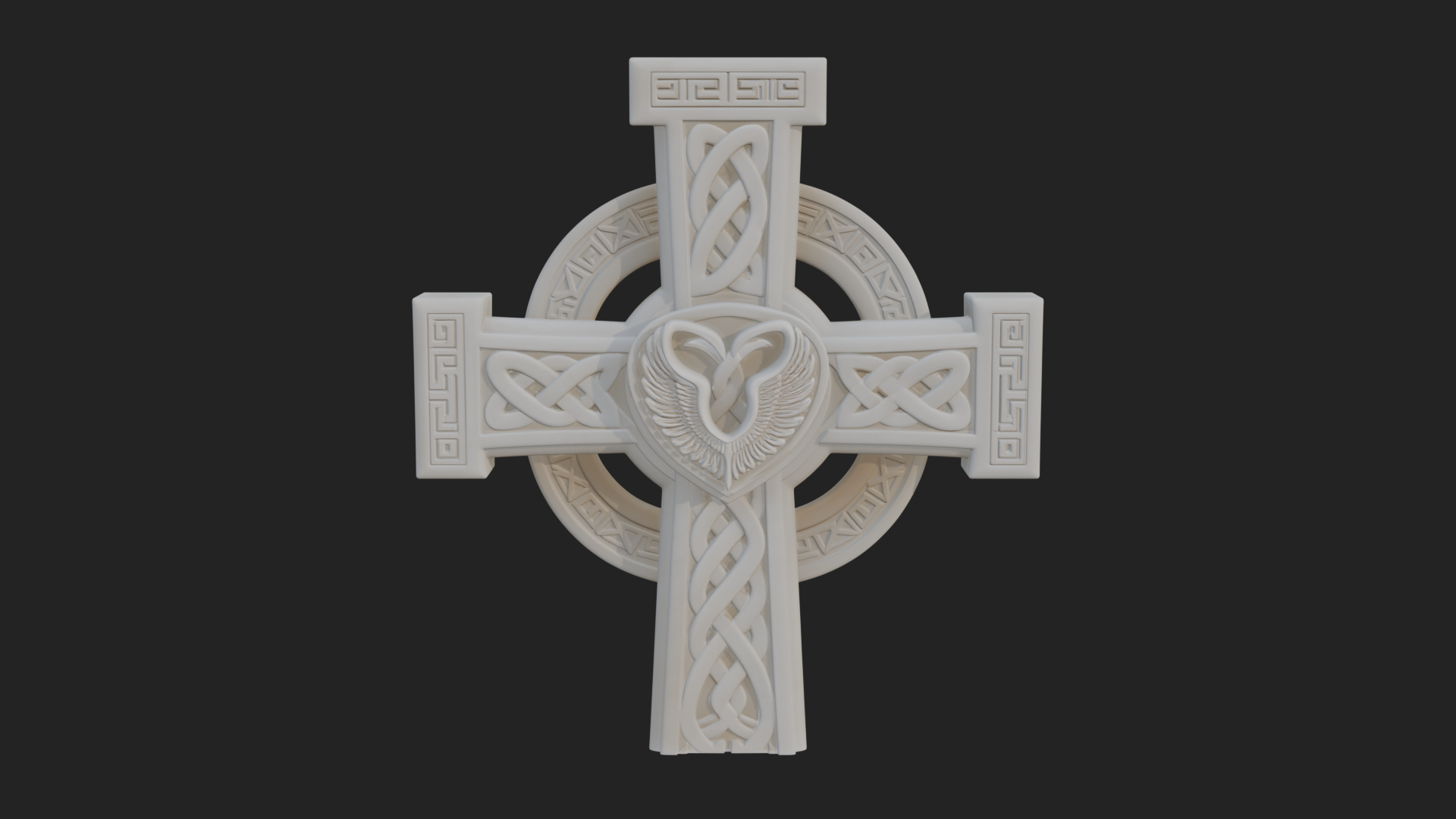 Carved Relief Wall Cross Design 97 3D Print Model 3D Model