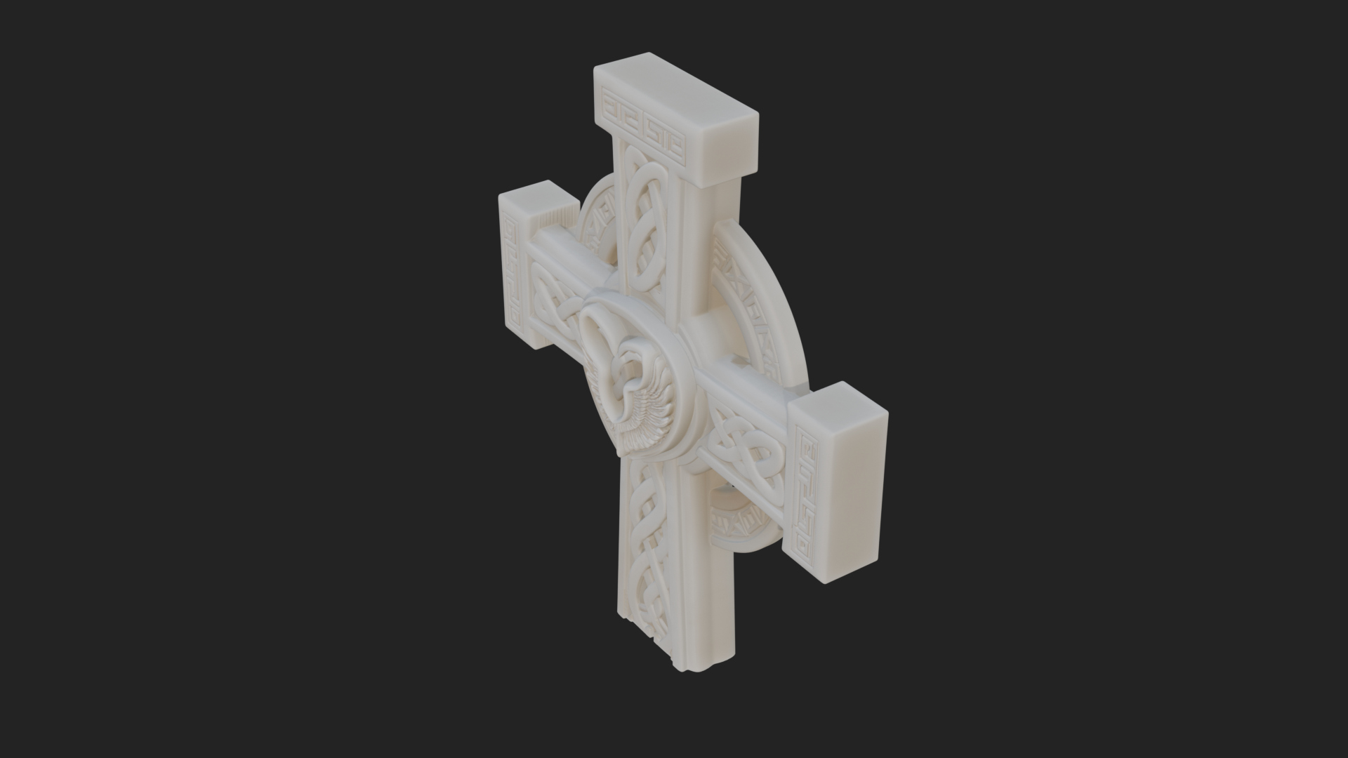 Carved Relief Wall Cross Design 97 3D Print Model 3D Model