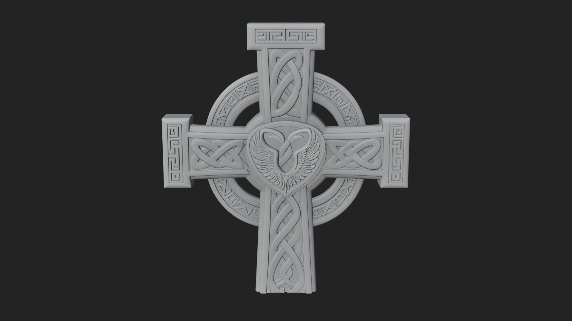 Carved Relief Wall Cross Design 97 3D Print Model 3D Model