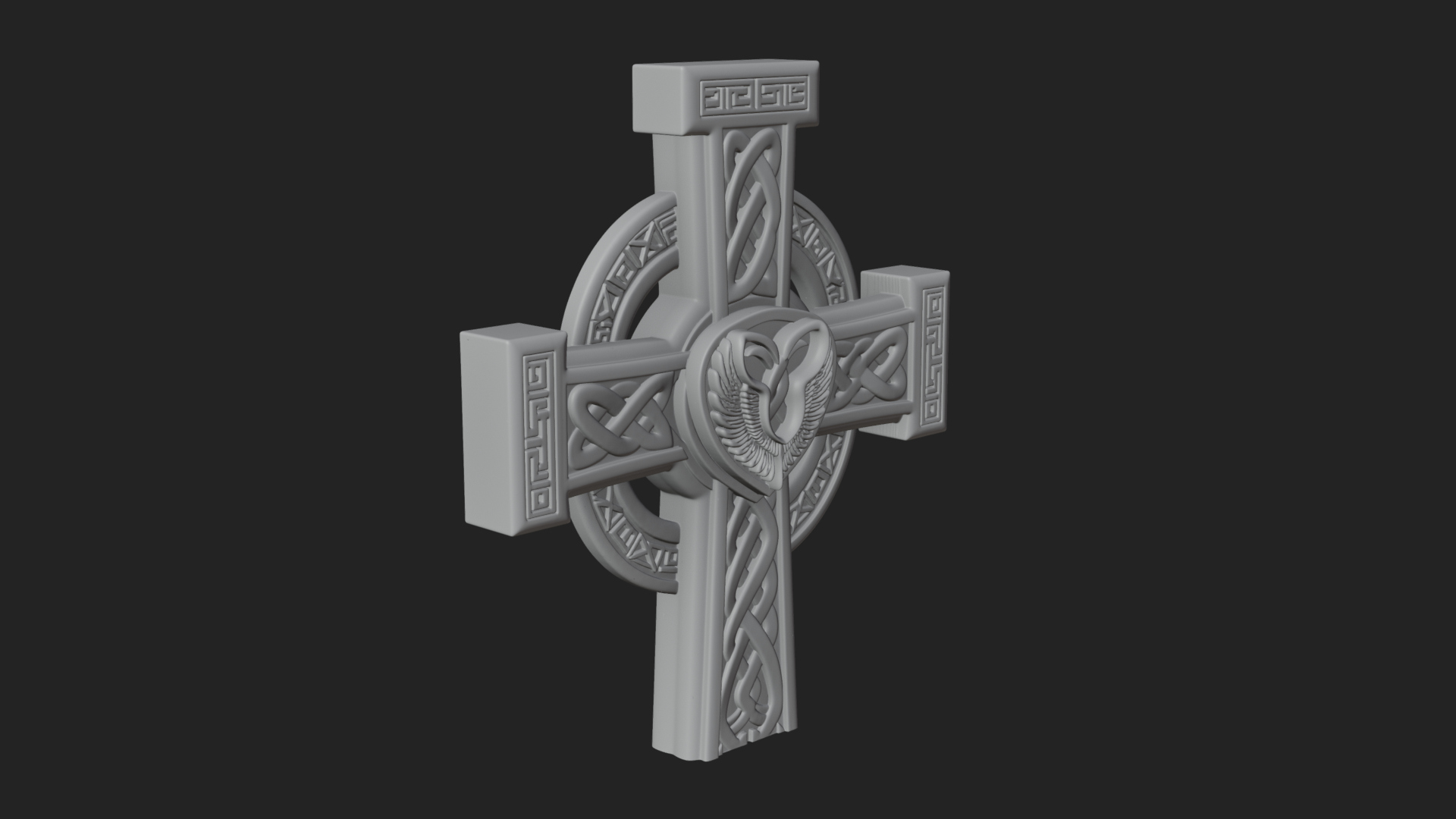 Carved Relief Wall Cross Design 97 3D Print Model 3D Model