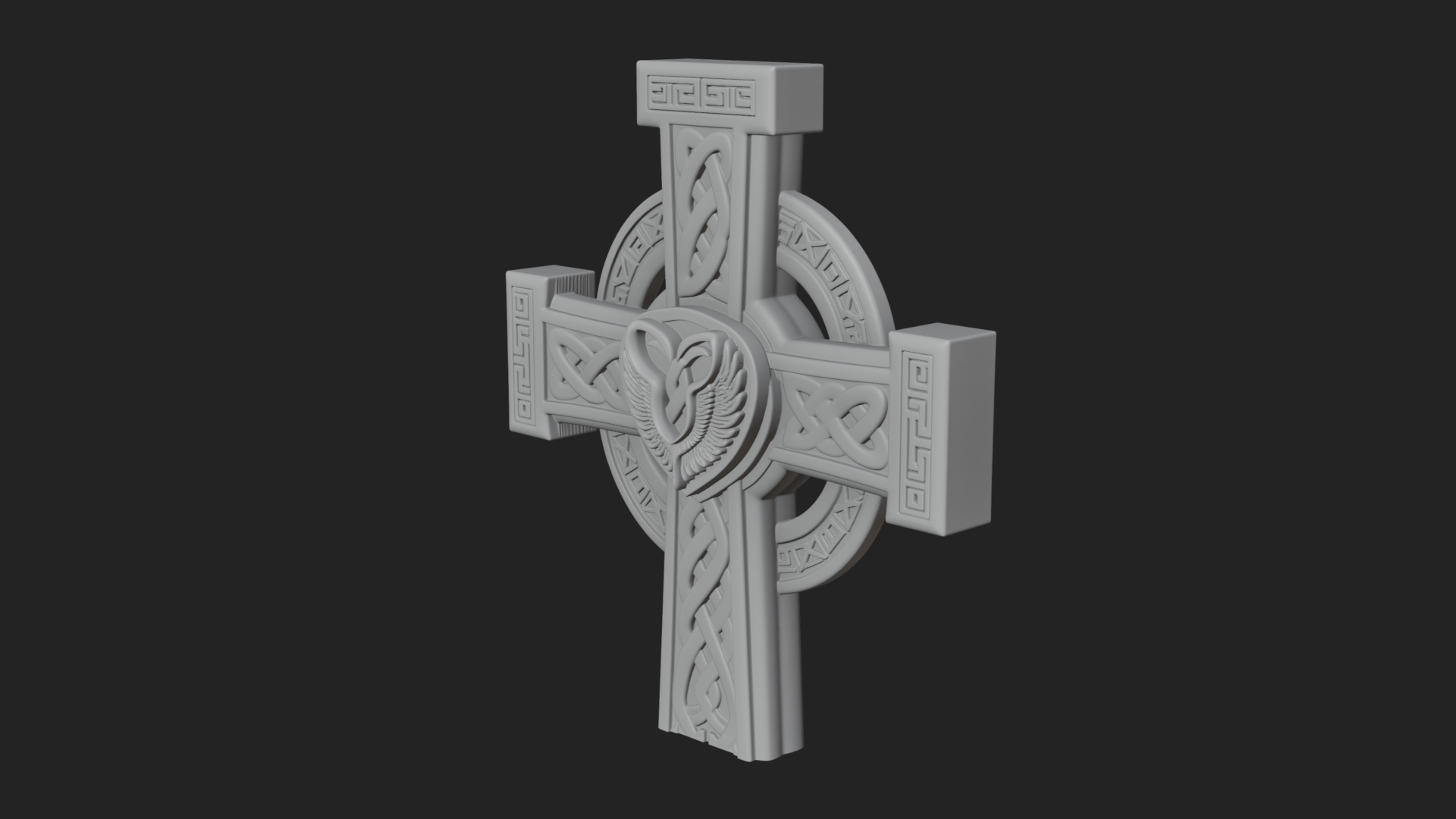 Carved Relief Wall Cross Design 97 3D Print Model 3D Model