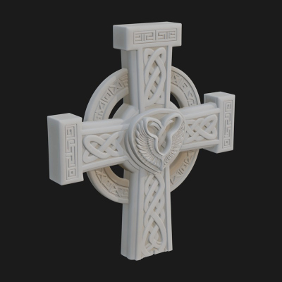 Carved Relief Wall Cross Design 97 3D Print Model