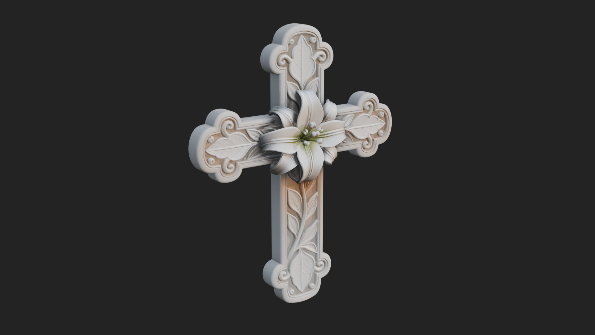 Carved Relief Wall Cross Design 98 3D Print Model 3D Model