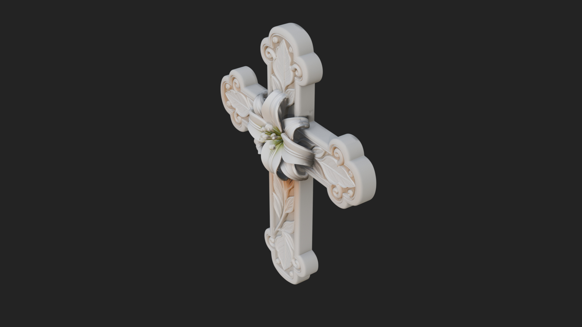 Carved Relief Wall Cross Design 98 3D Print Model 3D Model