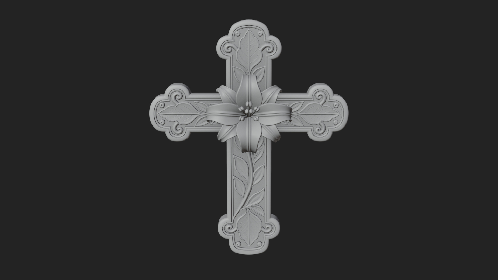 Carved Relief Wall Cross Design 98 3D Print Model 3D Model