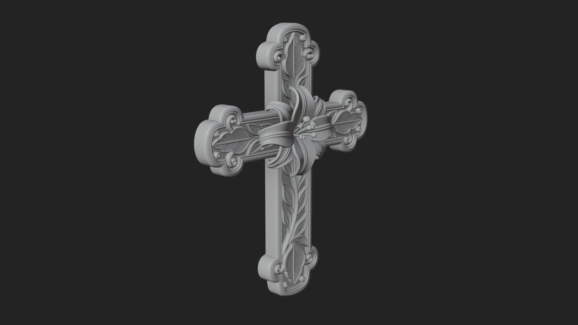 Carved Relief Wall Cross Design 98 3D Print Model 3D Model