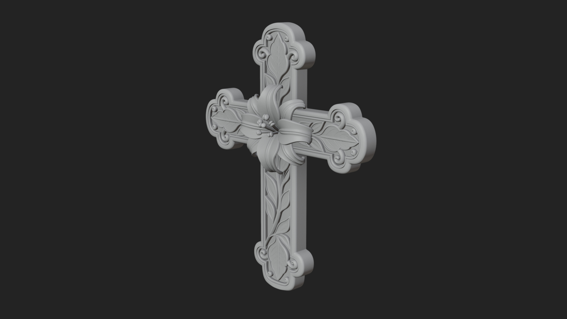 Carved Relief Wall Cross Design 98 3D Print Model 3D Model