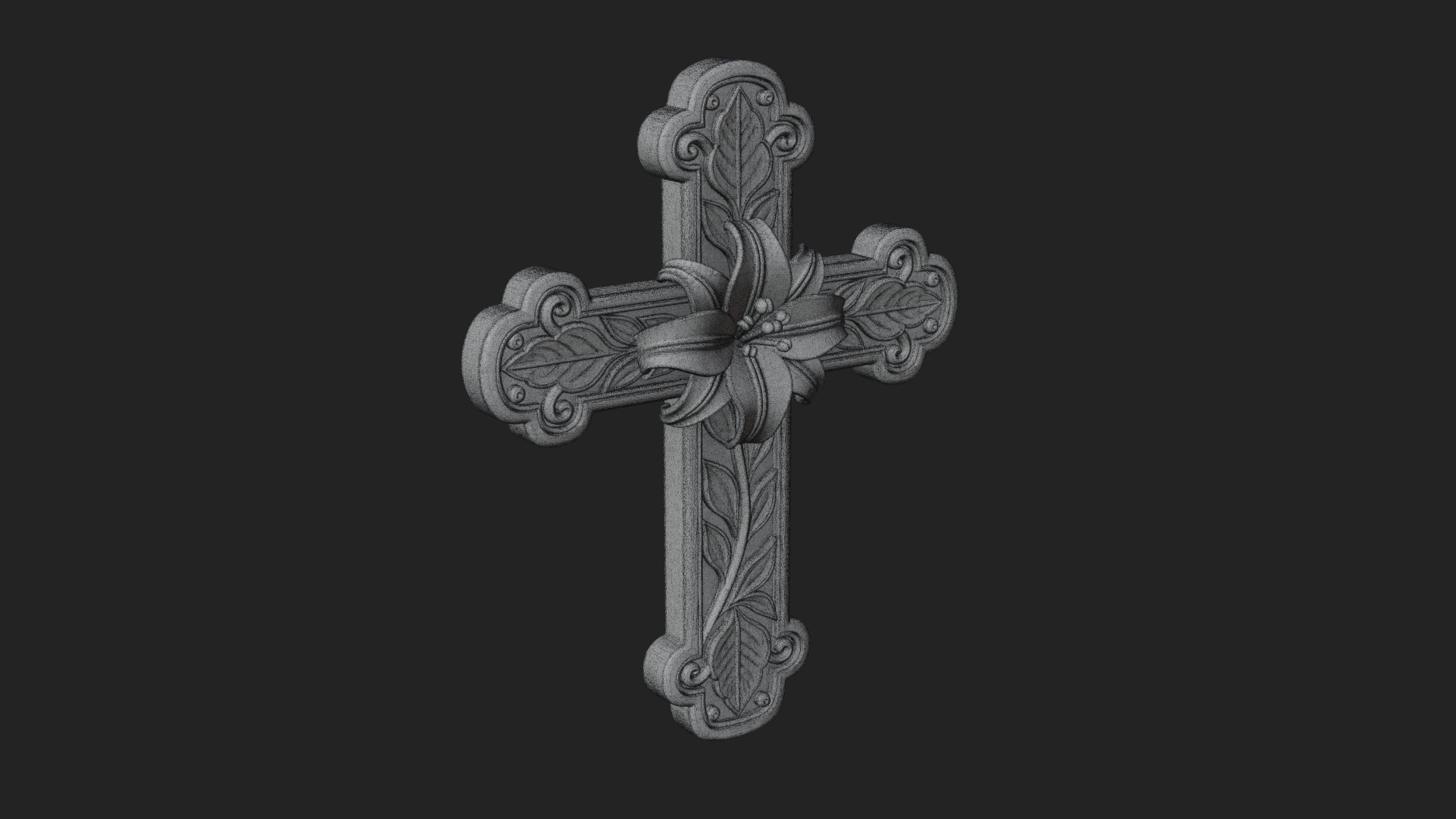 Carved Relief Wall Cross Design 98 3D Print Model 3D Model
