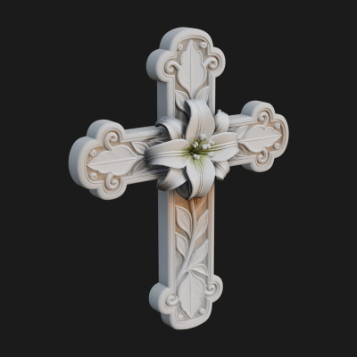 Carved Relief Wall Cross Design 98 3D Print Model