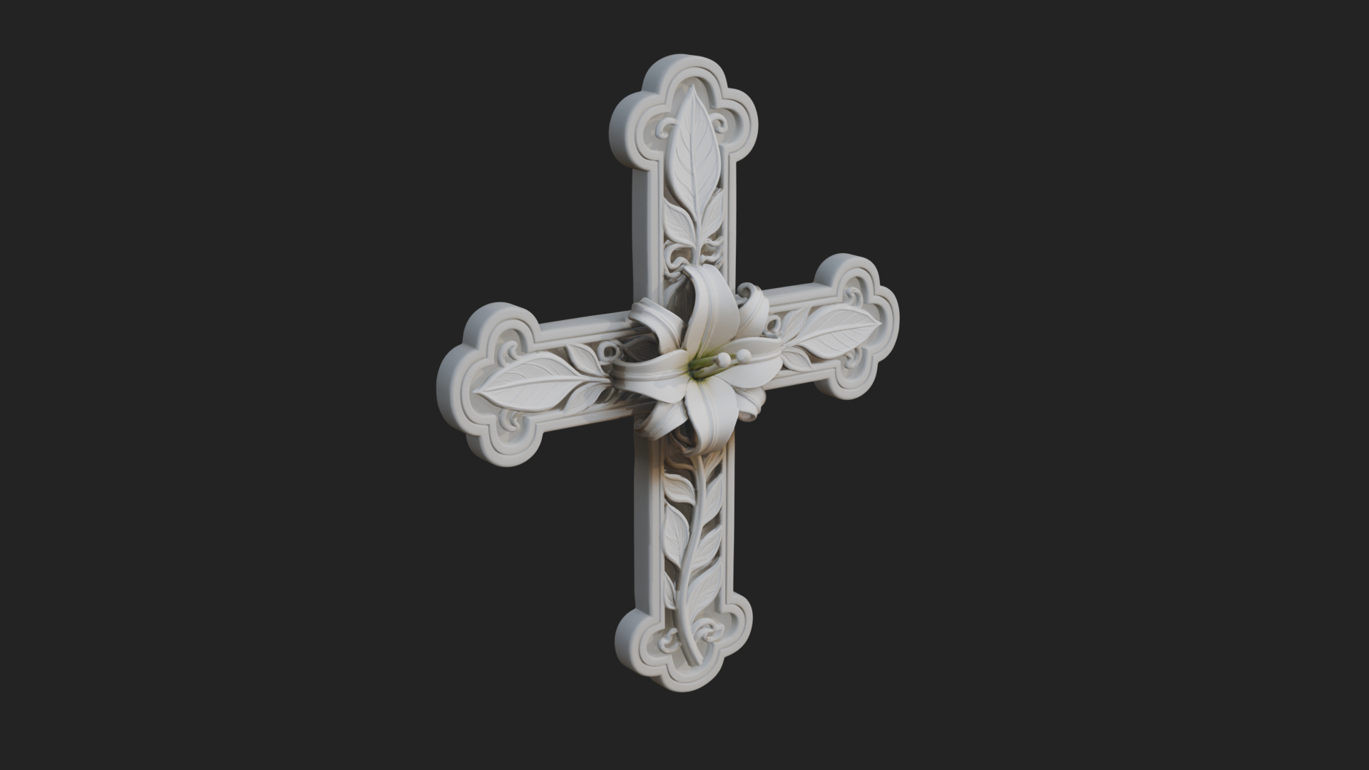 Carved Relief Wall Cross Design 99 3D Print Model 3D Model