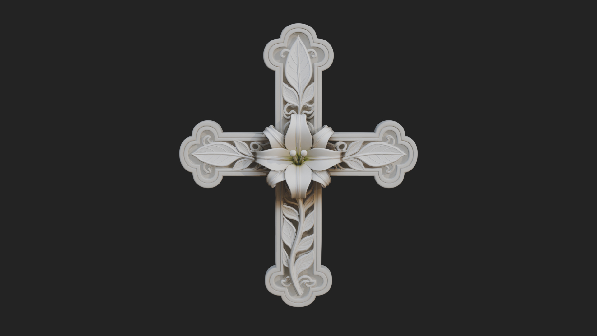 Carved Relief Wall Cross Design 99 3D Print Model 3D Model