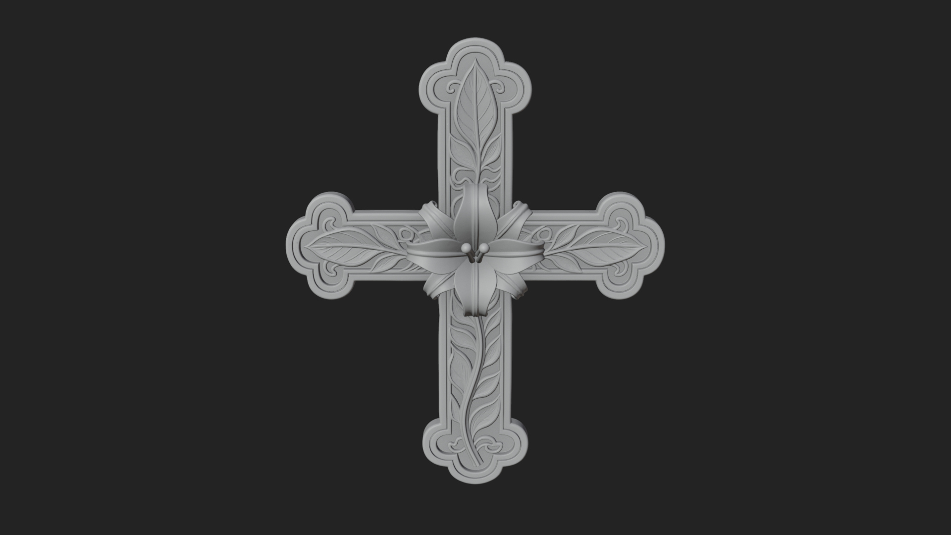 Carved Relief Wall Cross Design 99 3D Print Model 3D Model