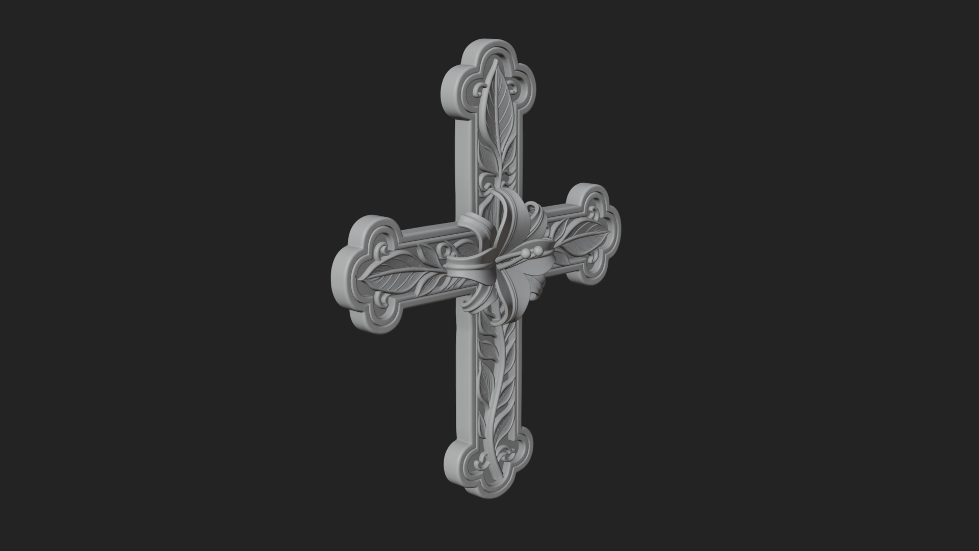 Carved Relief Wall Cross Design 99 3D Print Model 3D Model