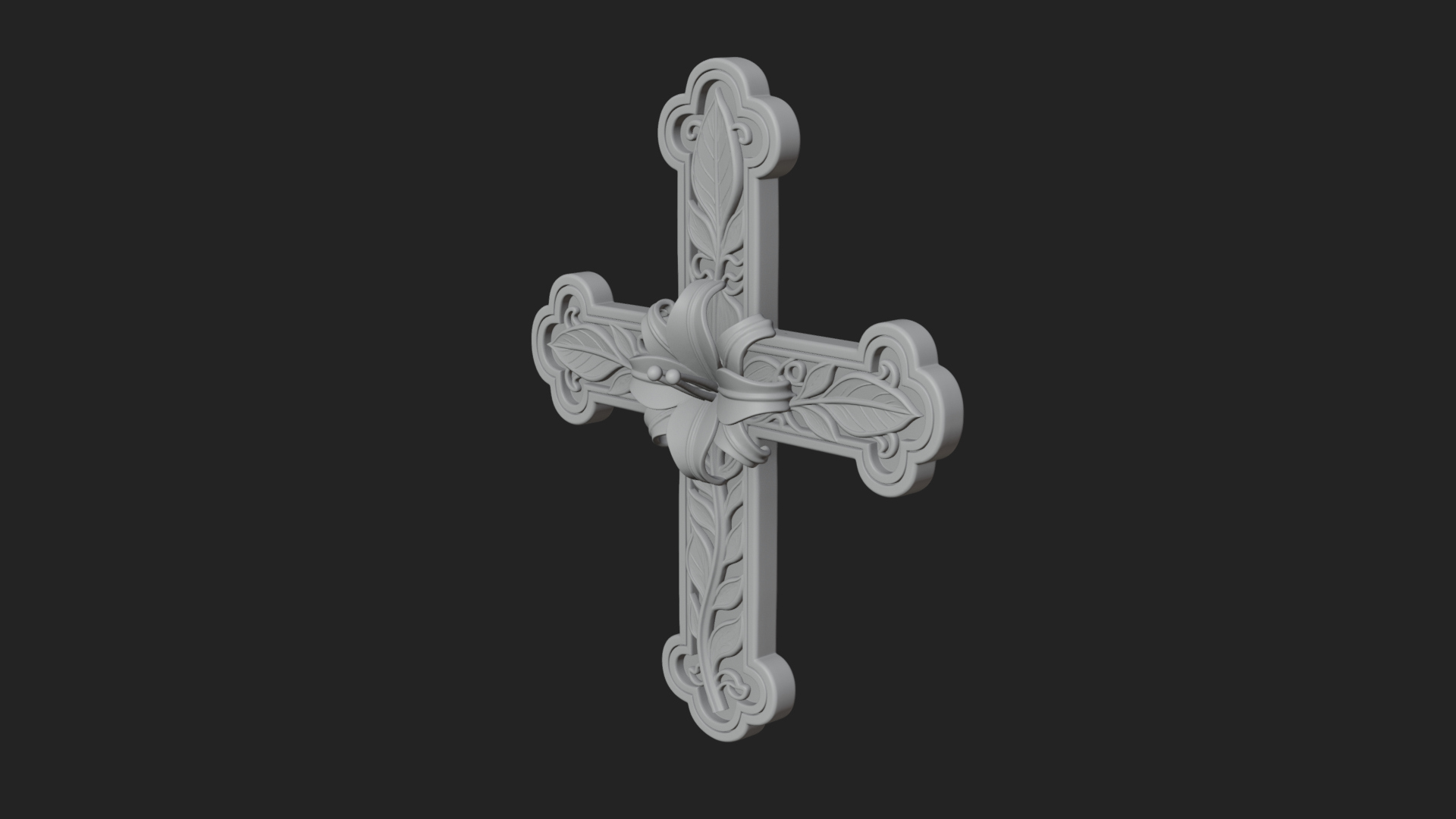 Carved Relief Wall Cross Design 99 3D Print Model 3D Model