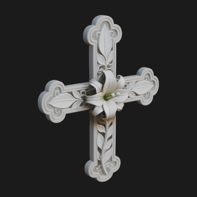 Carved Relief Wall Cross Design 99 3D Print Model