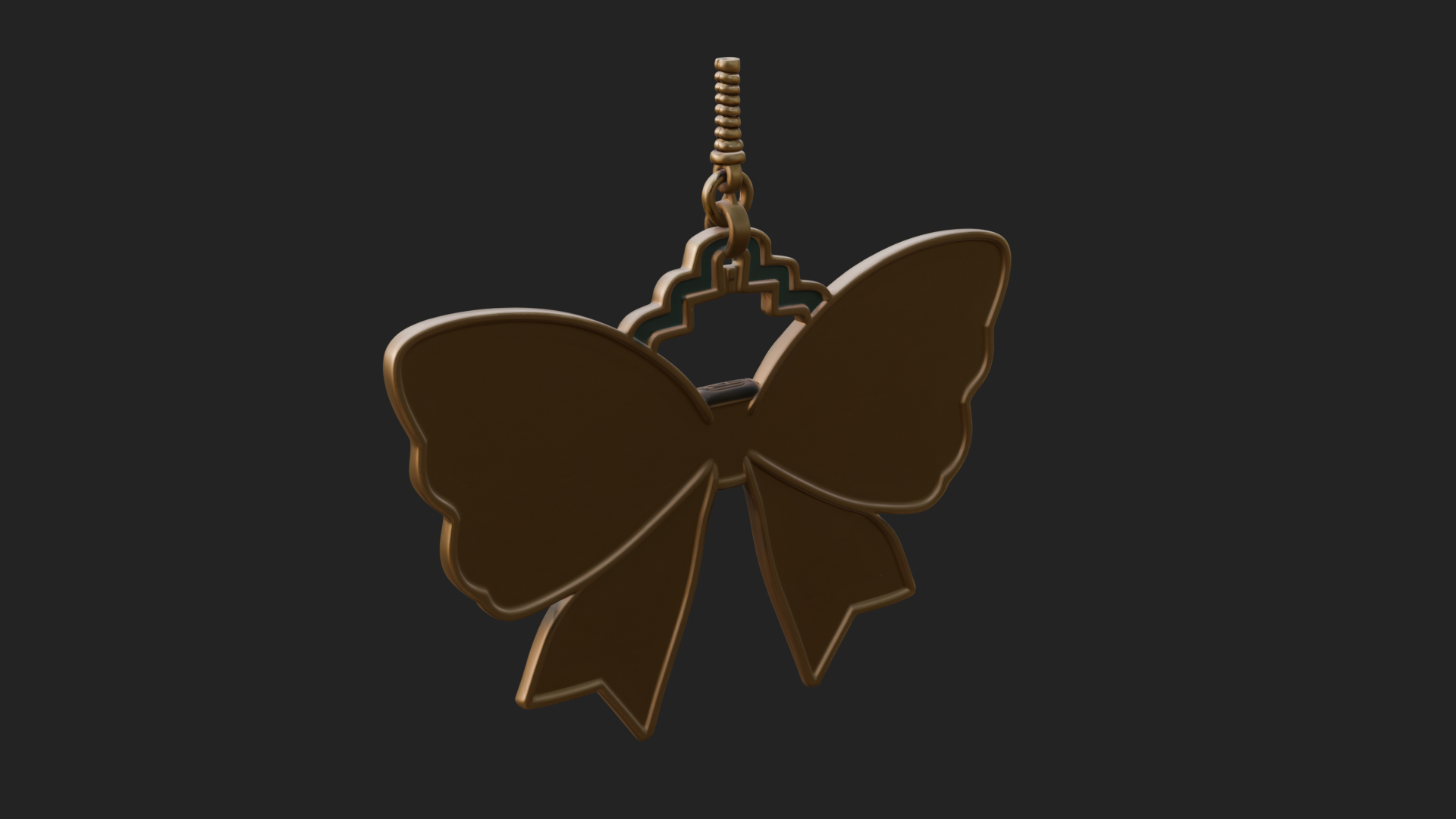 Carved Ribbon Bow Ornament Design 1 3D Print Model 3D Model