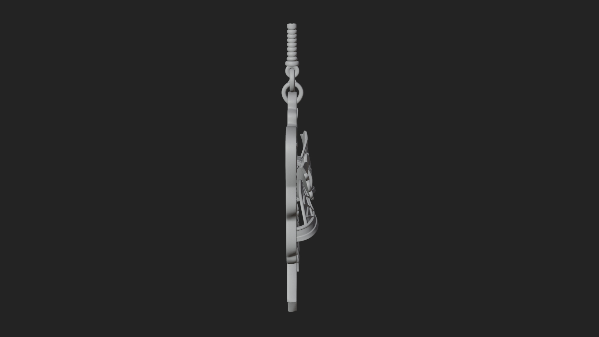 Carved Ribbon Bow Ornament Design 1 3D Print Model 3D Model