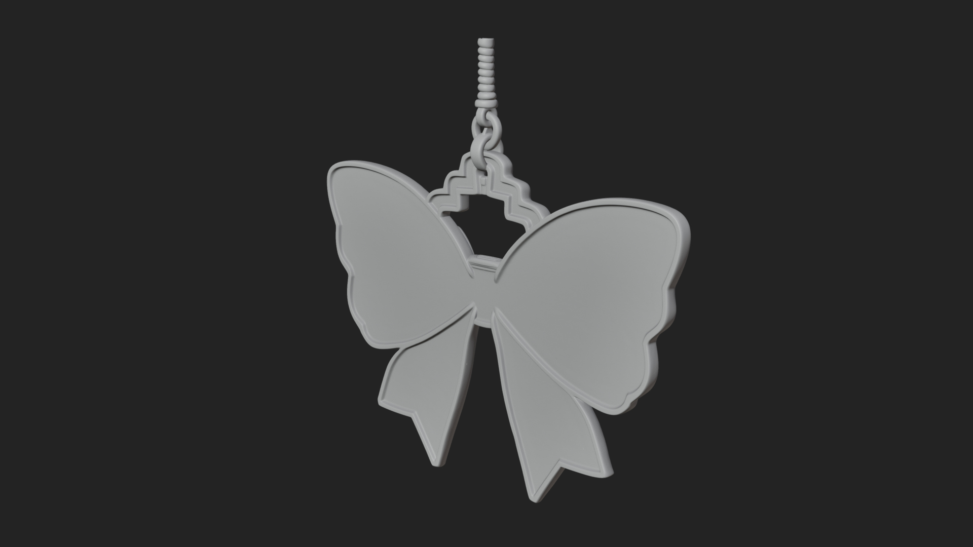 Carved Ribbon Bow Ornament Design 1 3D Print Model 3D Model