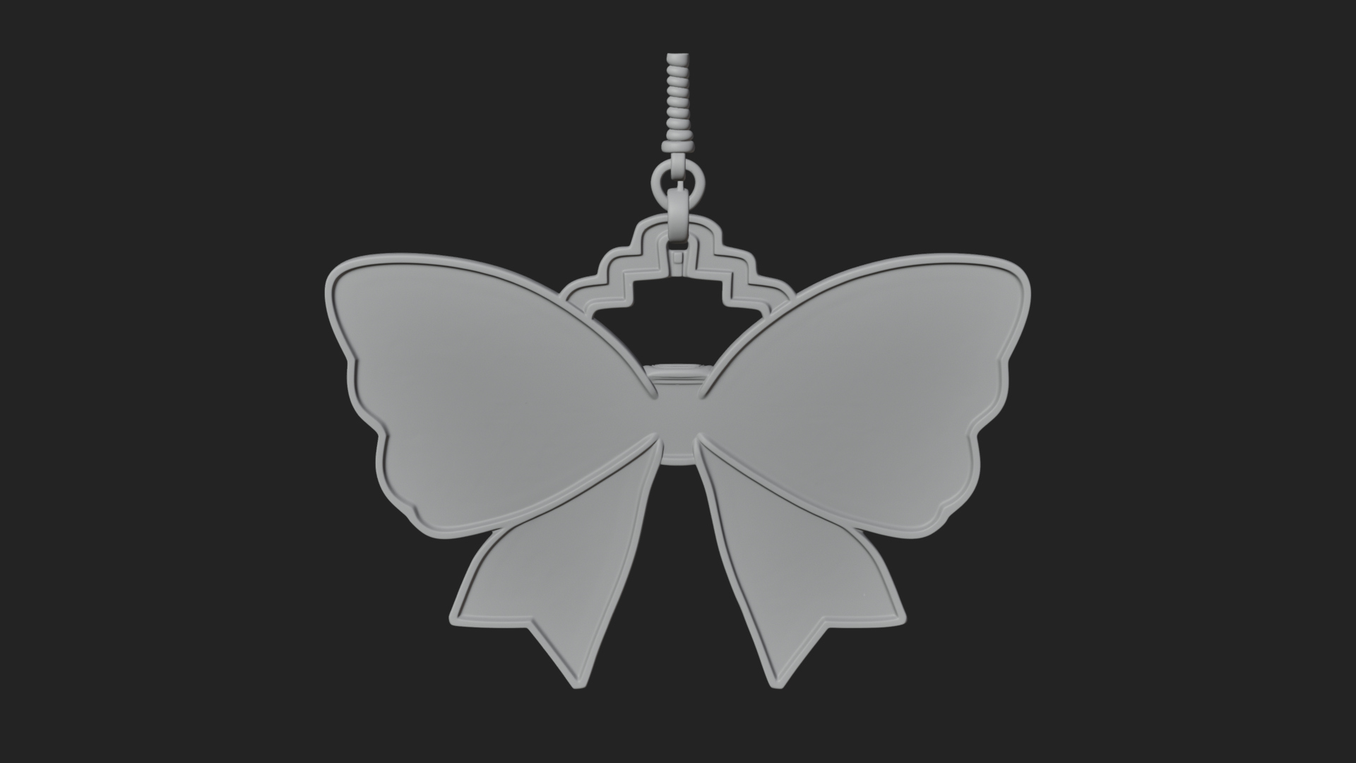 Carved Ribbon Bow Ornament Design 1 3D Print Model 3D Model