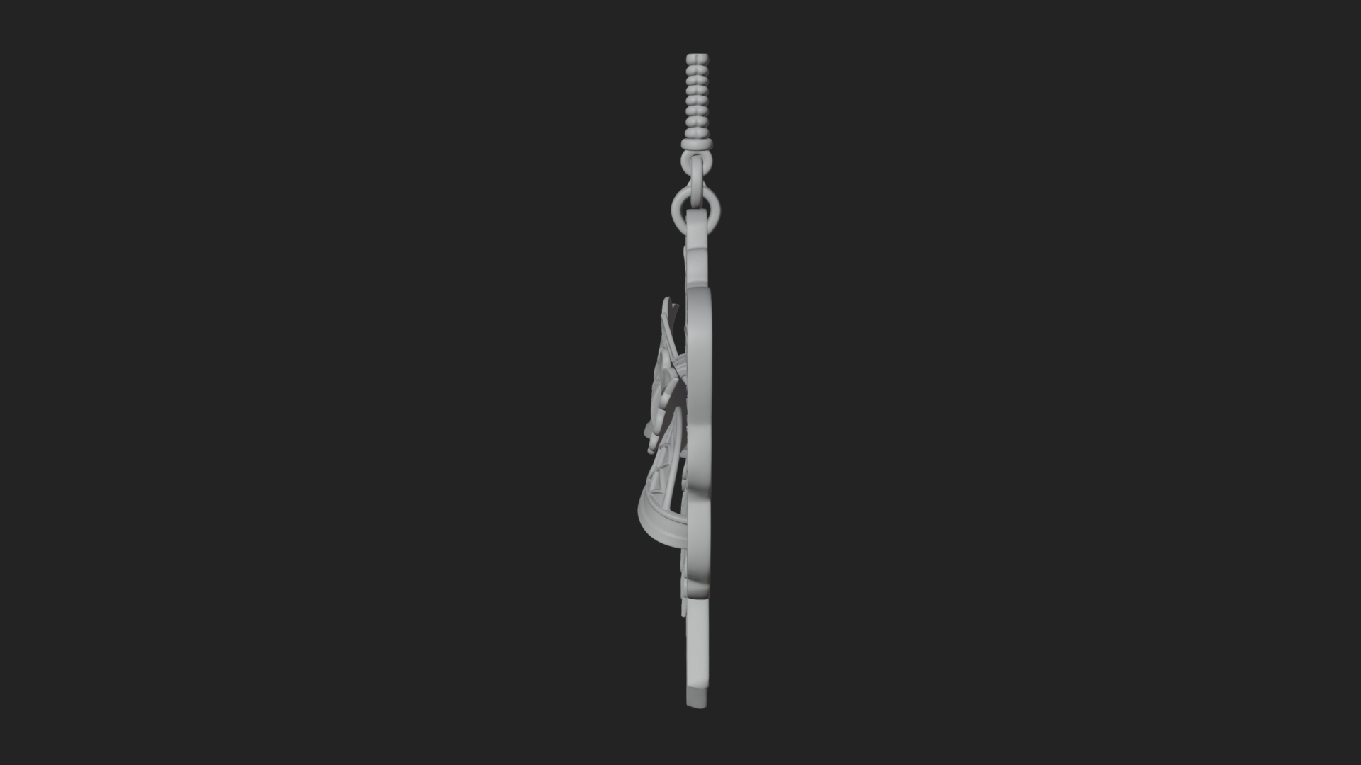 Carved Ribbon Bow Ornament Design 1 3D Print Model 3D Model