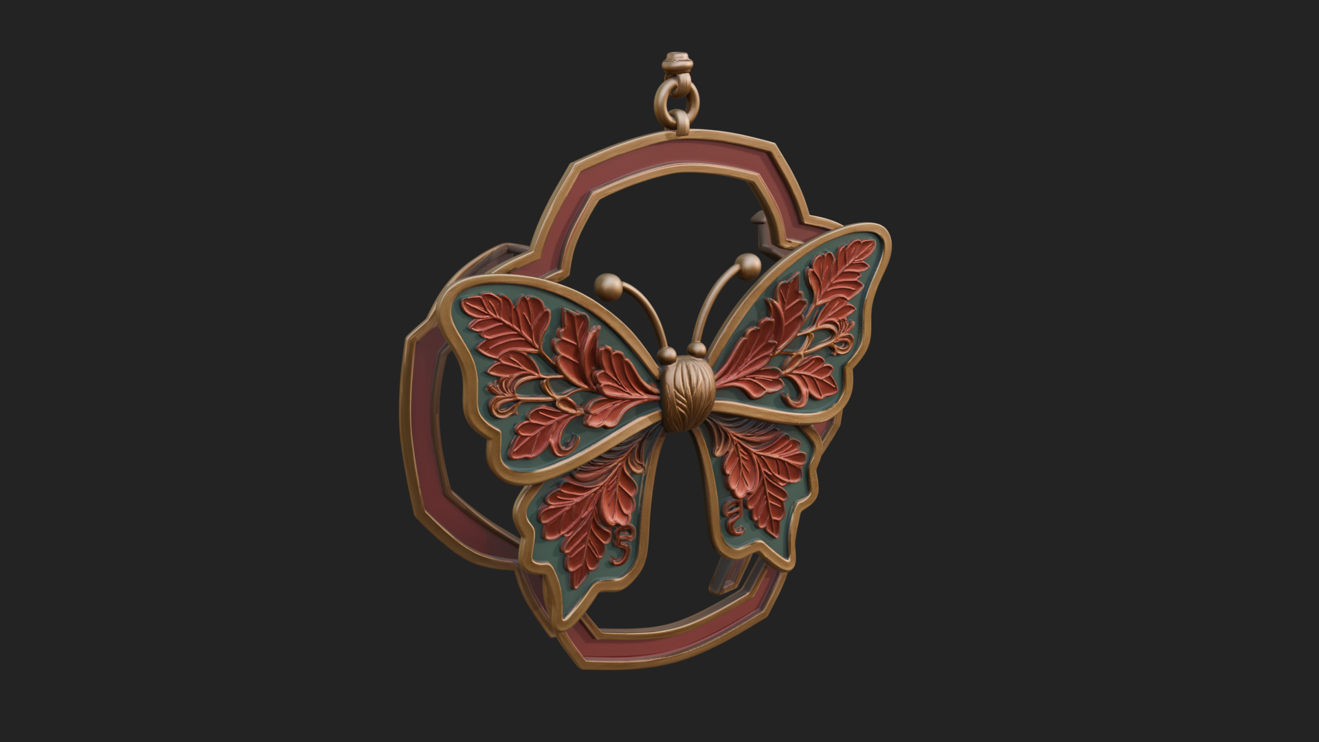 Carved Ribbon Bow Ornament Design 3 3D Print Model 3D Model