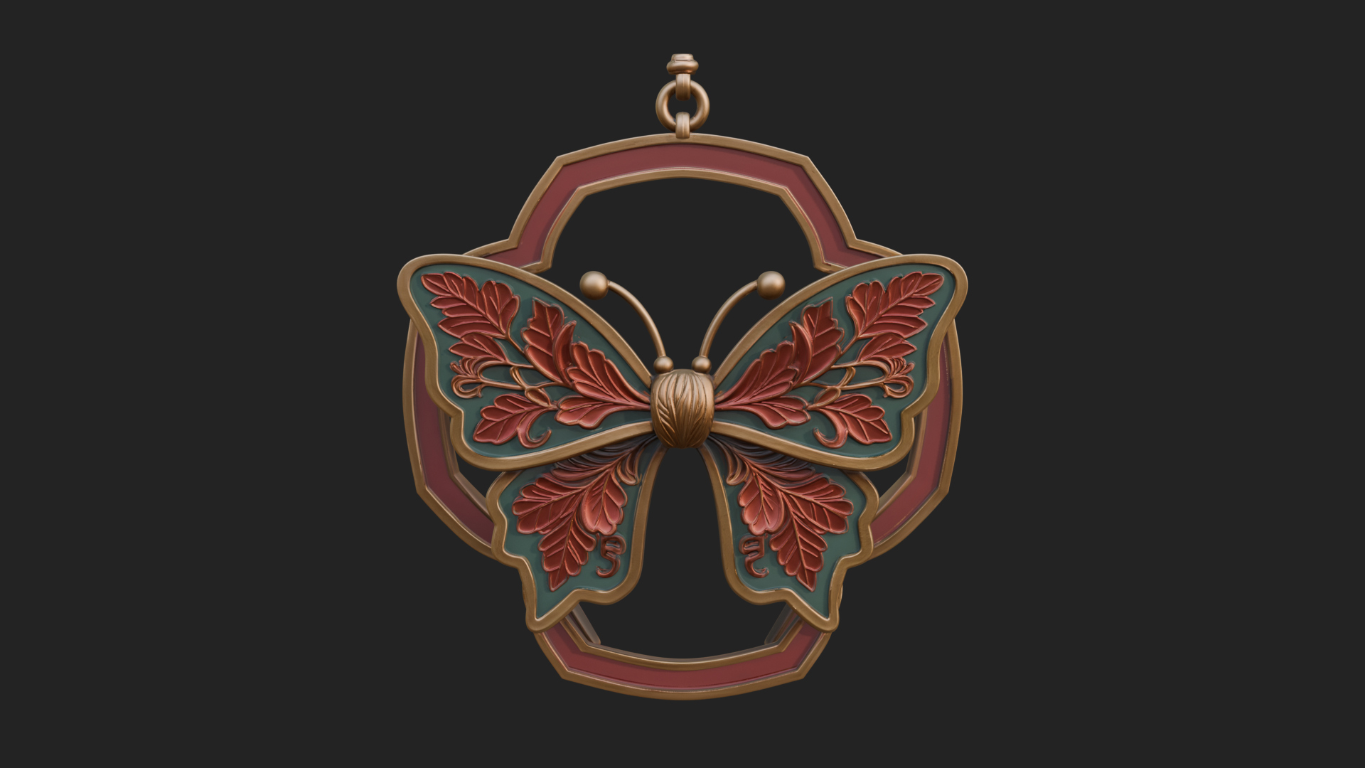 Carved Ribbon Bow Ornament Design 3 3D Print Model 3D Model