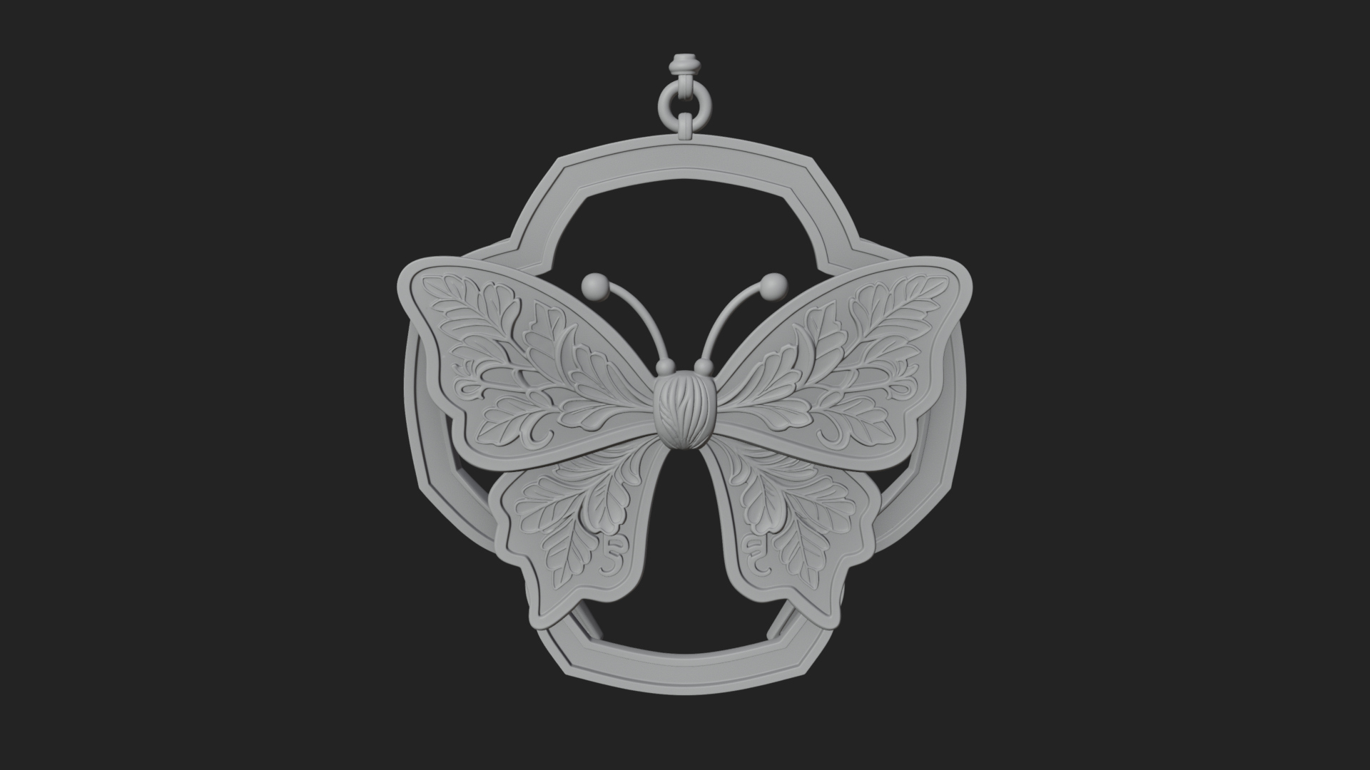 Carved Ribbon Bow Ornament Design 3 3D Print Model 3D Model