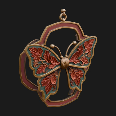 Carved Ribbon Bow Ornament Design 3 3D Print Model