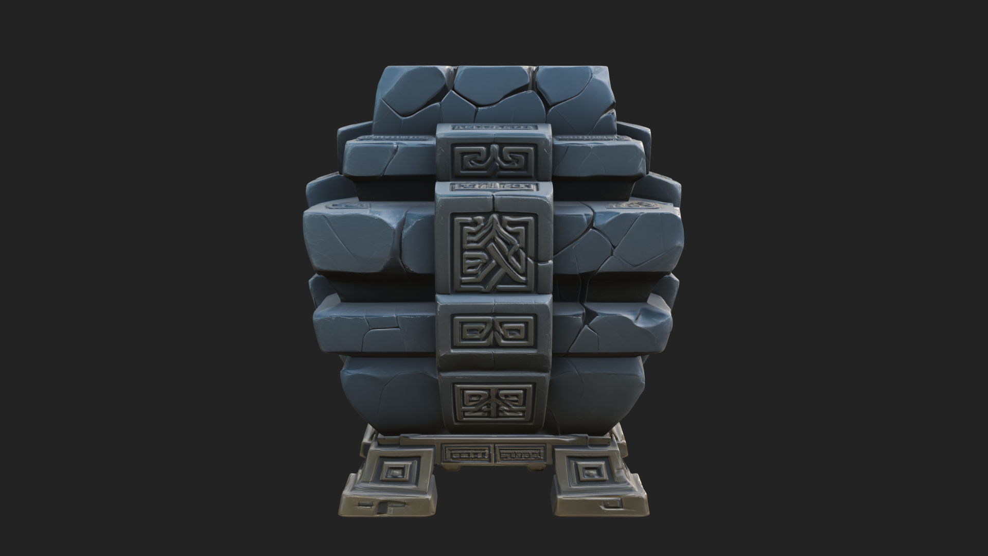 Carved Rune Stone Stack Model Design 1 3D Print Model 3D Model