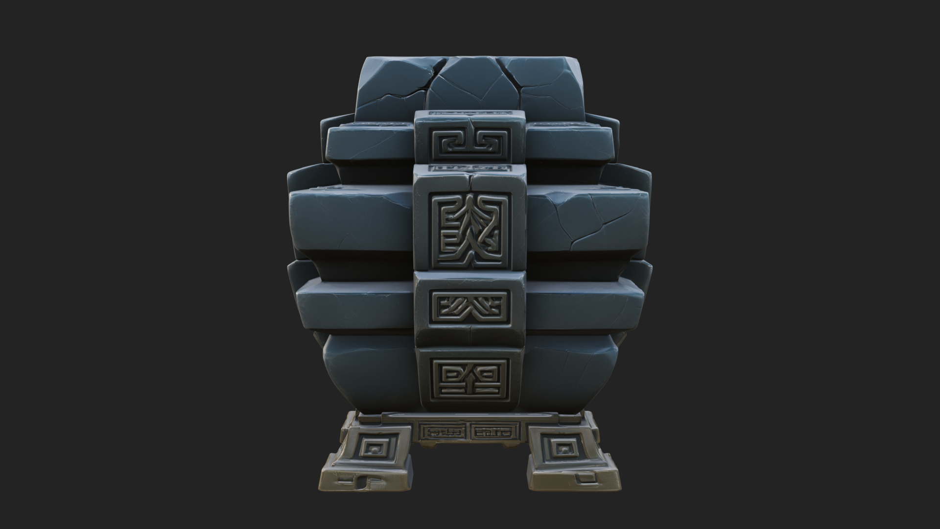 Carved Rune Stone Stack Model Design 1 3D Print Model 3D Model