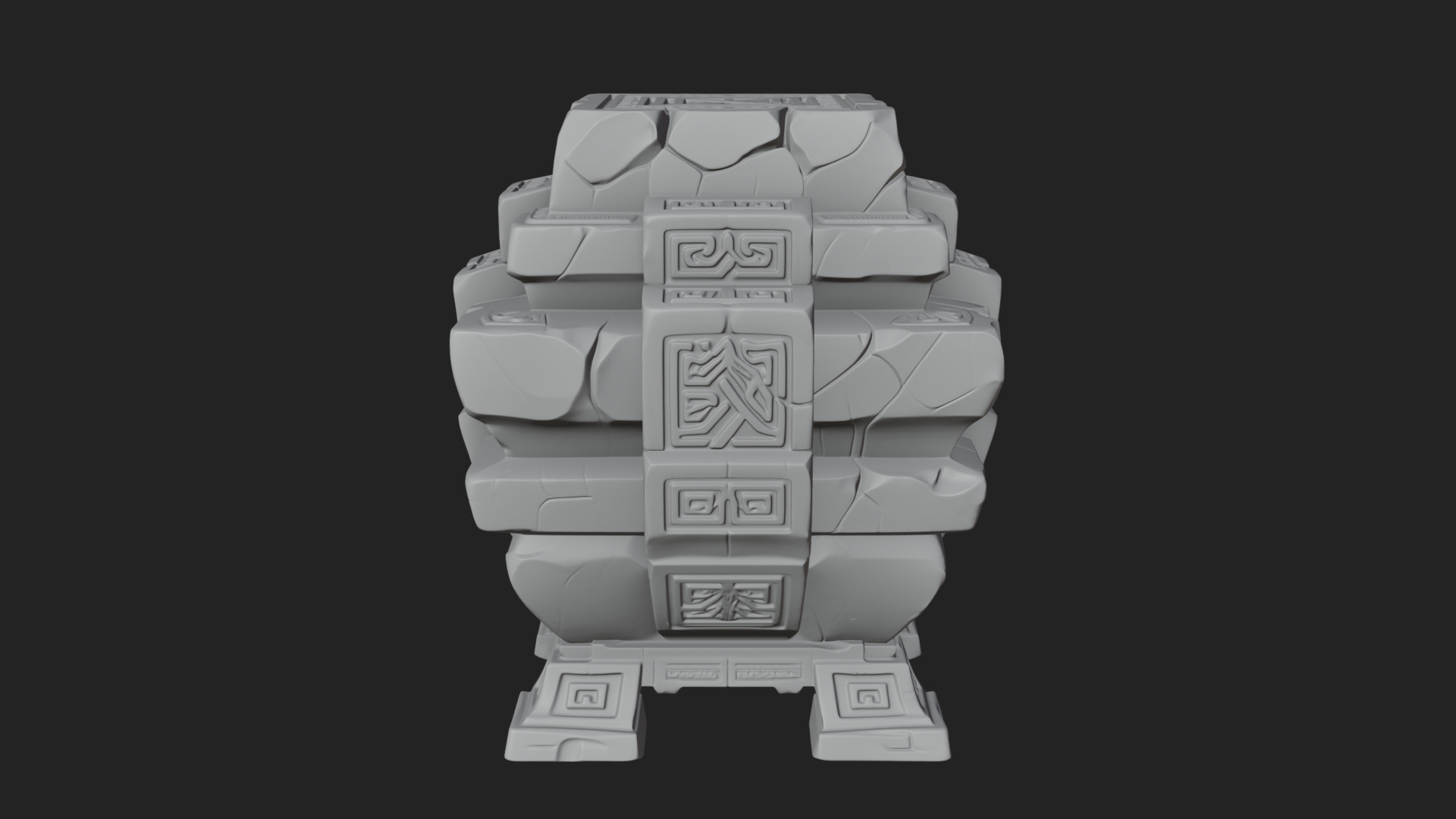 Carved Rune Stone Stack Model Design 1 3D Print Model 3D Model