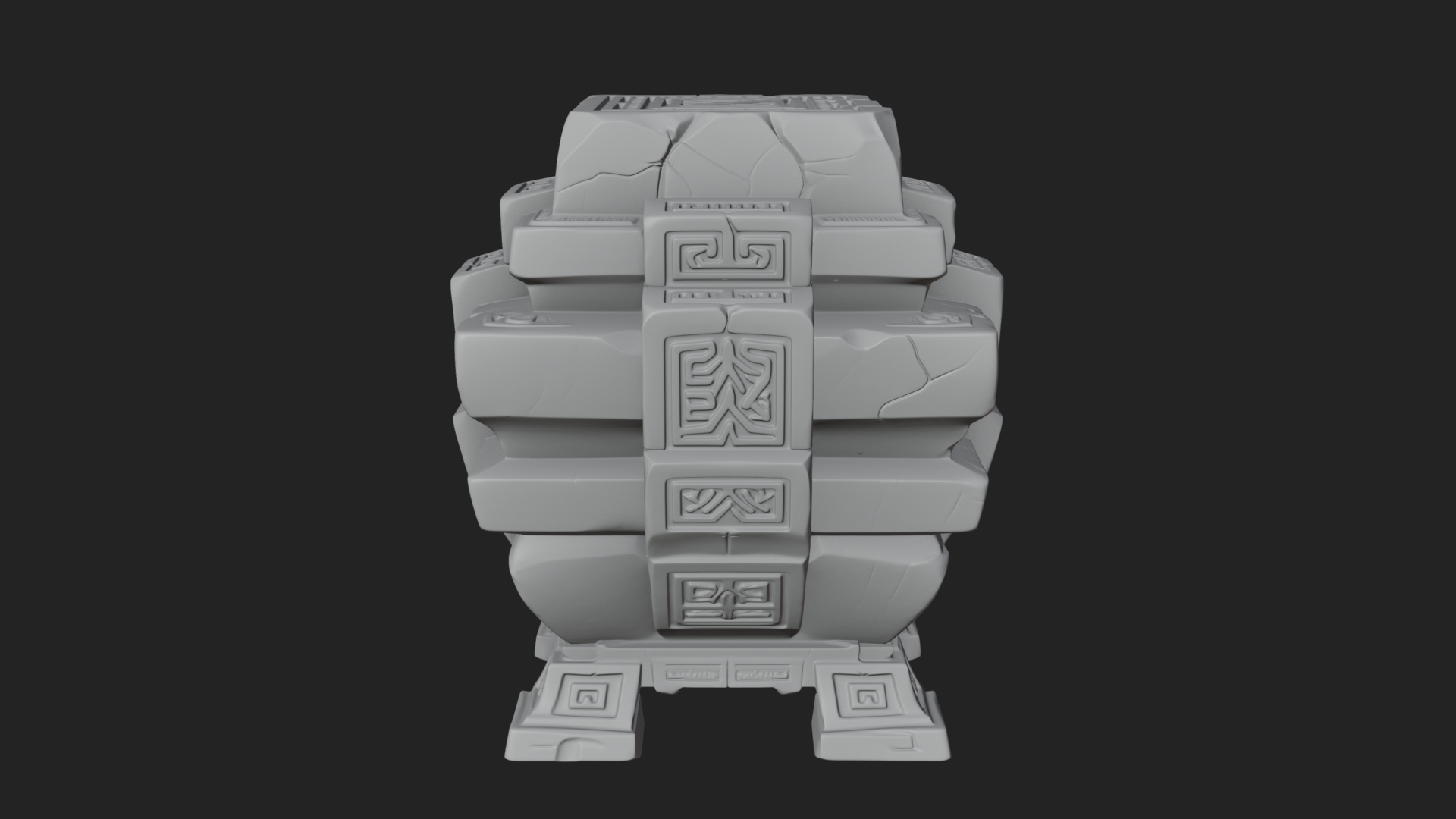 Carved Rune Stone Stack Model Design 1 3D Print Model 3D Model