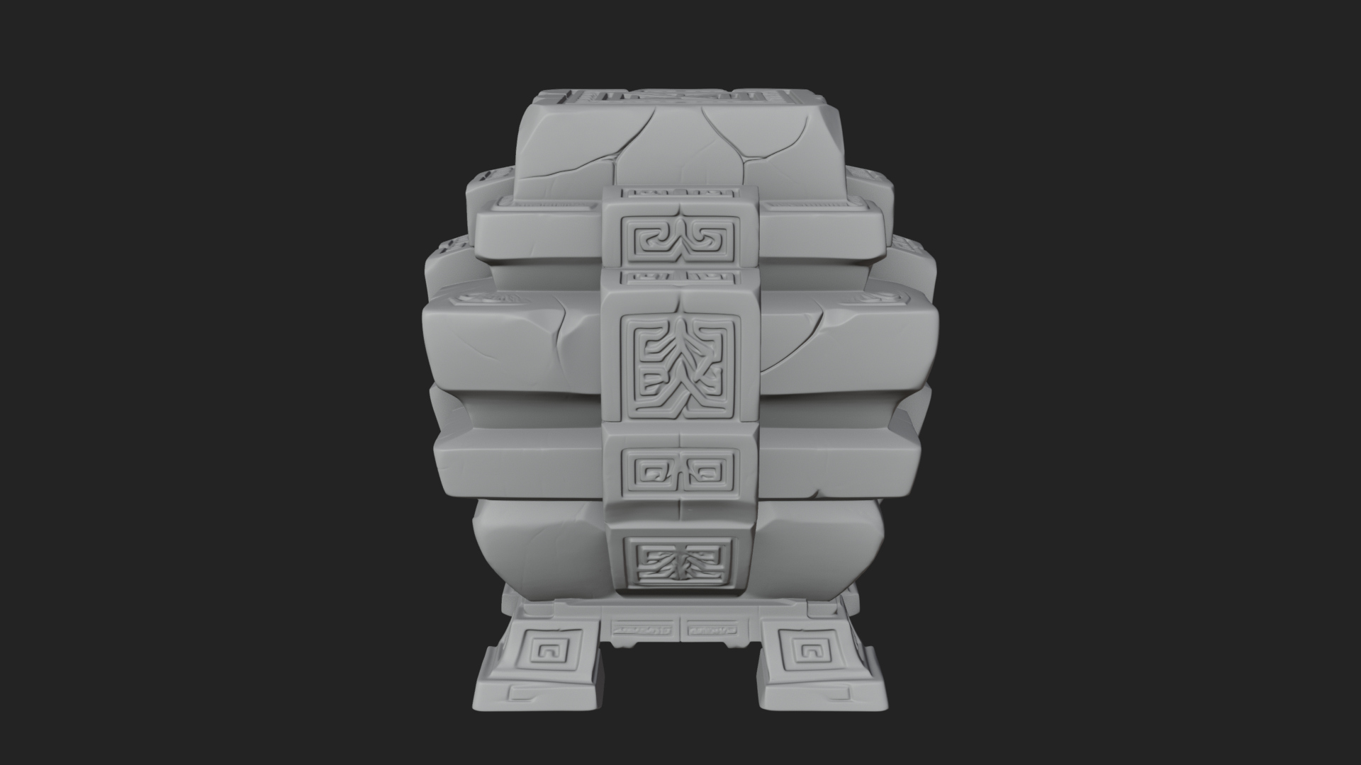 Carved Rune Stone Stack Model Design 1 3D Print Model 3D Model