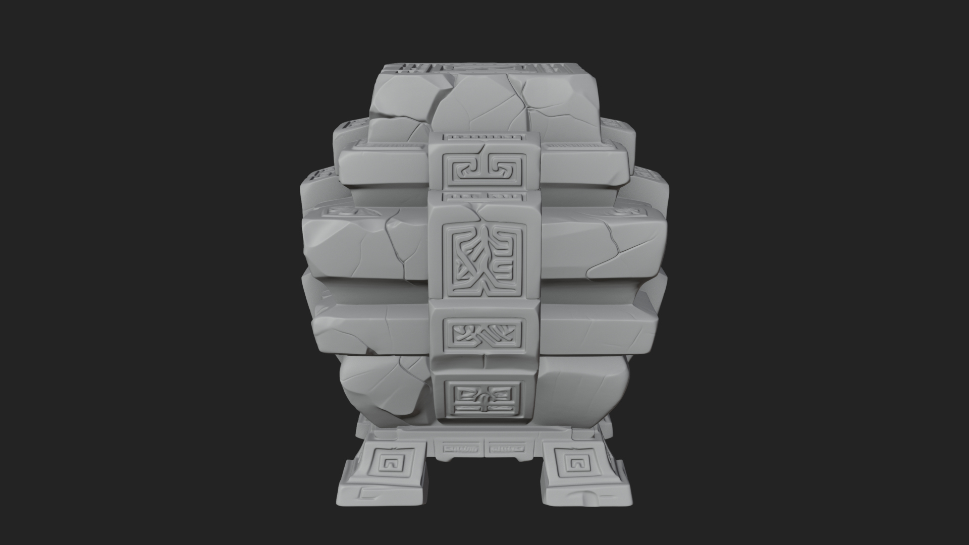 Carved Rune Stone Stack Model Design 1 3D Print Model 3D Model