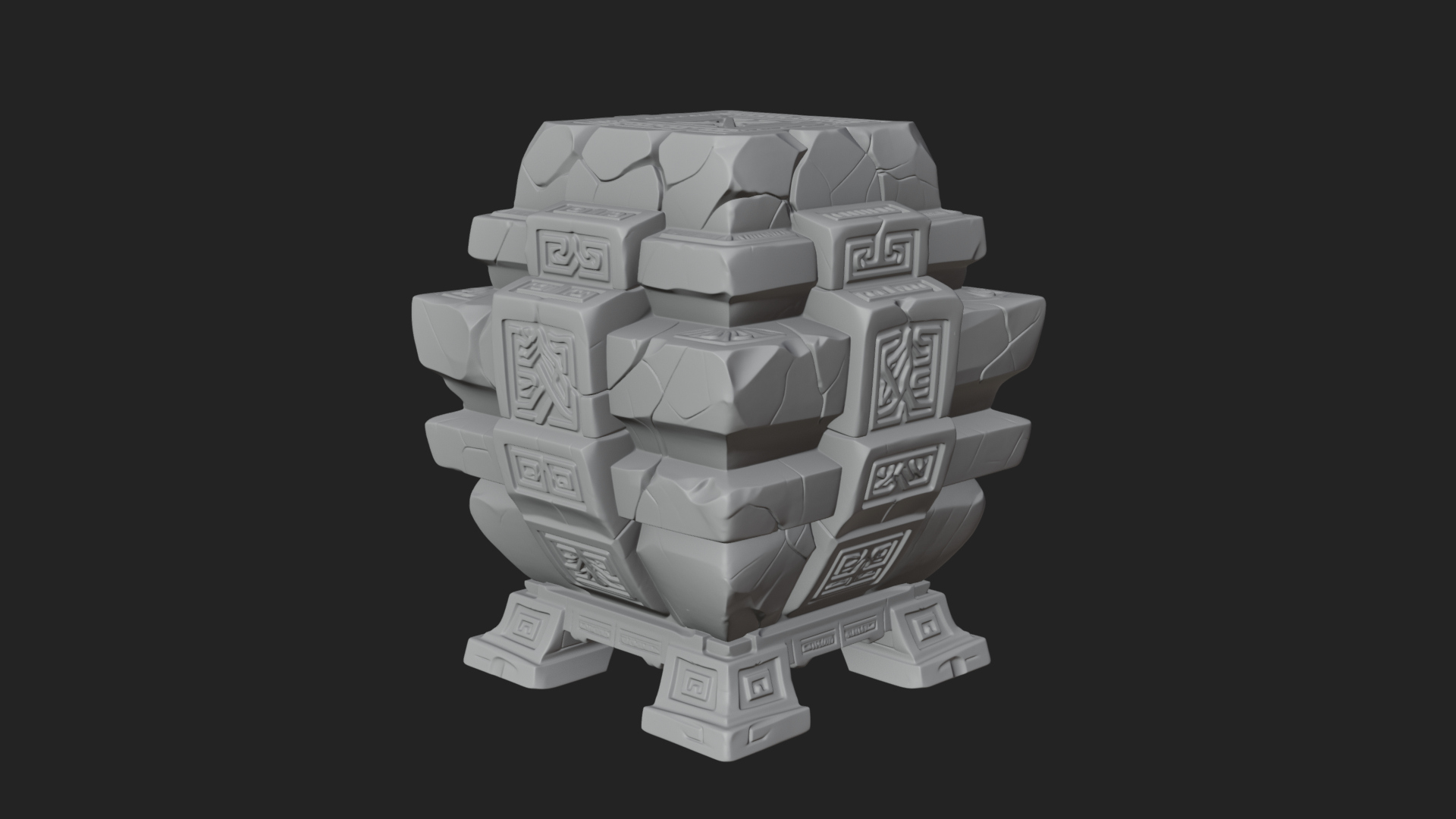 Carved Rune Stone Stack Model Design 1 3D Print Model 3D Model