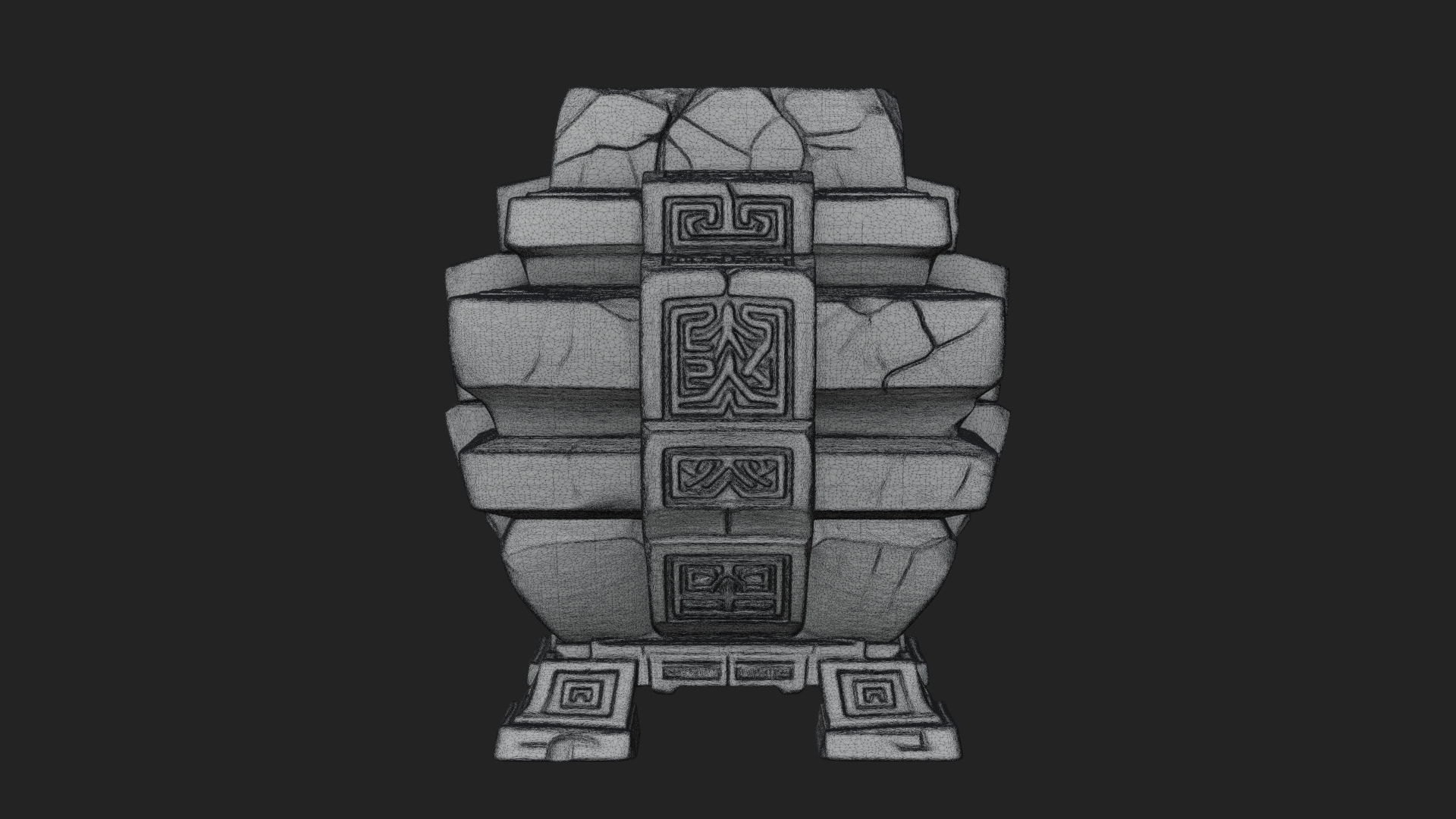 Carved Rune Stone Stack Model Design 1 3D Print Model 3D Model