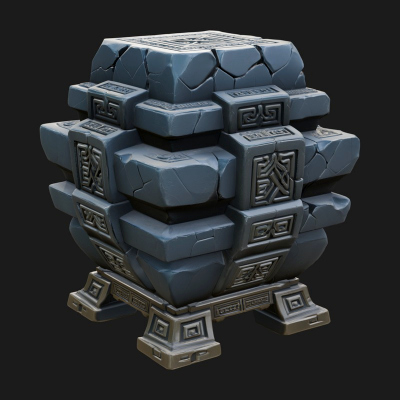 Carved Rune Stone Stack Model Design 1 3D Print Model
