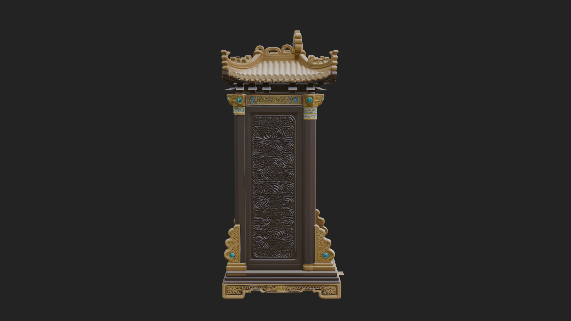 Carved Shrine Cabinet Model Design 1 3D Print Model 3D Model