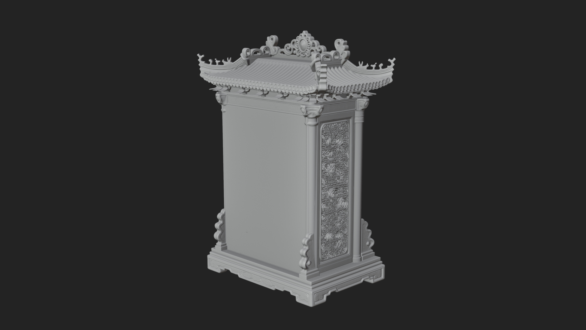 Carved Shrine Cabinet Model Design 1 3D Print Model 3D Model