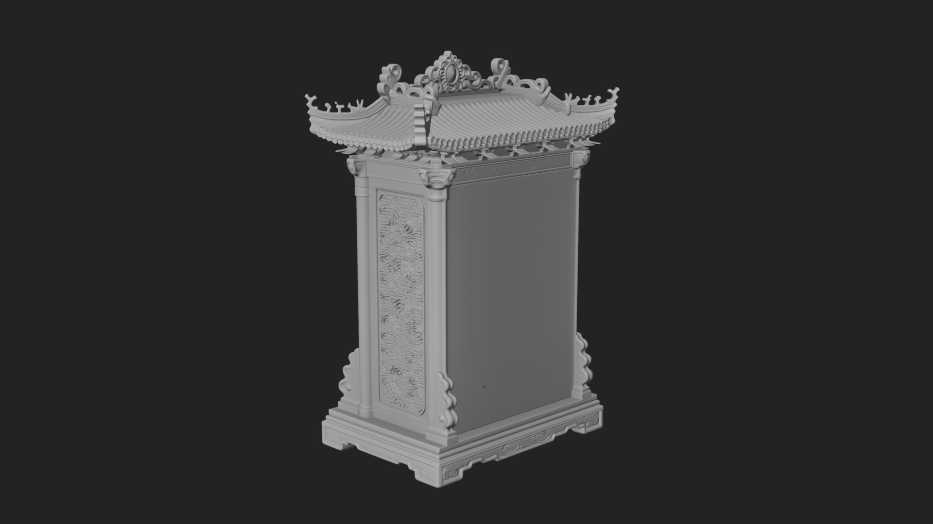 Carved Shrine Cabinet Model Design 1 3D Print Model 3D Model
